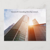 Custom Office Building Photo Our Business Moved Briefkaart (Voorkant)