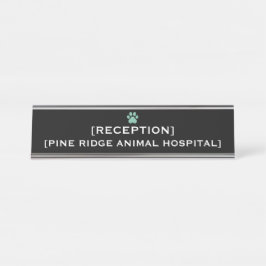 Custom Office Reception Name Plate | VET & Medical Bureau Naambordje