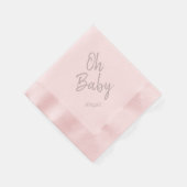Custom Oh Baby "Naam" Roze Baby shower Servet (Hoek)