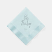 Custom Oh Baby "Name" Blue Baby shower Napkins Servet (Hoek)
