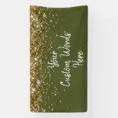 Custom Olive Green Gold Birthday Party Photo Booth Spandoek (Verticaal)