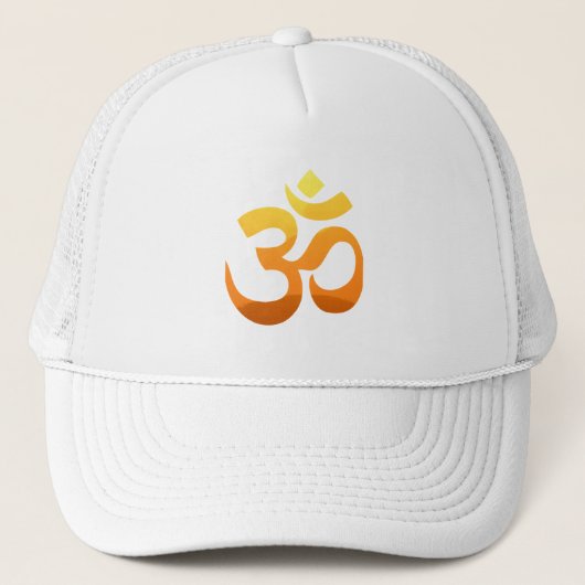 Custom OM Mantra Symbool Mannen Vrouwen Wit Trucker Pet (Voorkant)