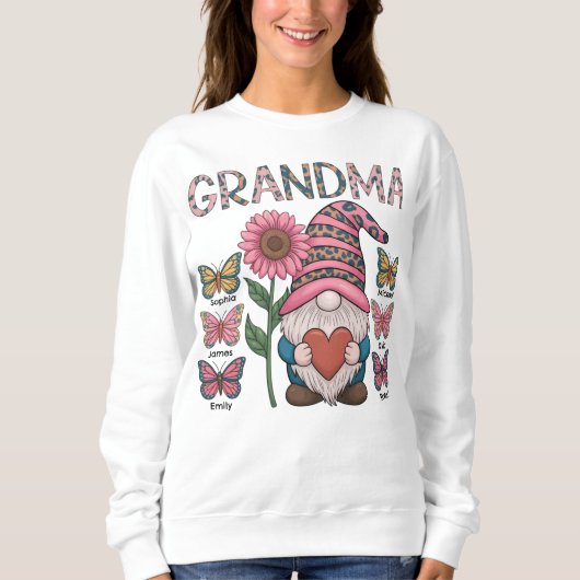 Custom oma sweatshirt met kleinkinderen namen (Voorkant)