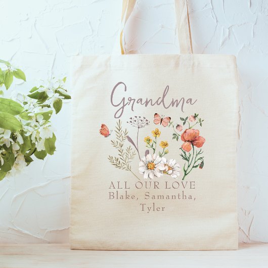 Custom oma Wildflowers Tote Bag