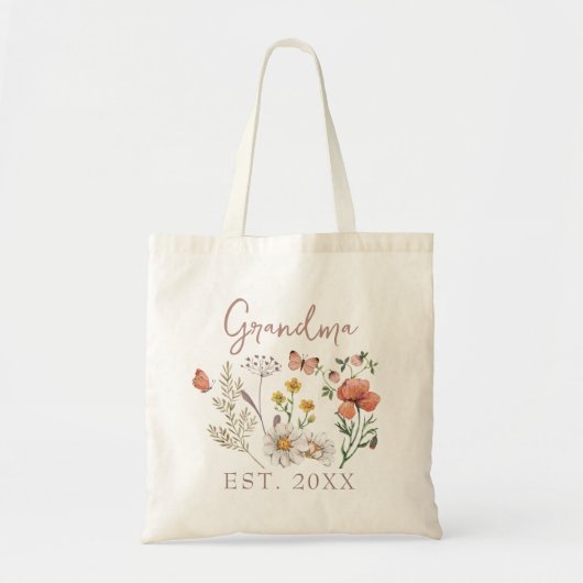 Custom oma Wildflowers Tote Bag (Voorkant)