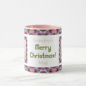 Custom Oma's Roze Merry Christmas Photo Tea Mok (Midden)
