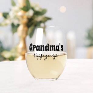 Custom Oma's Sippy Cup Wijnglas Zonder Voet