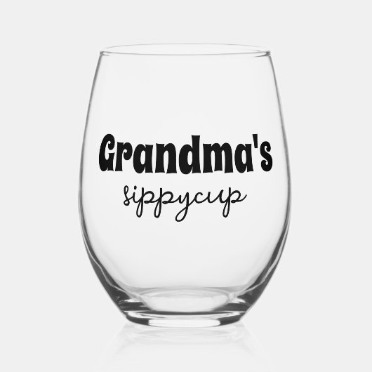 Custom Oma's Sippy Cup Wijnglas Zonder Voet (Voorkant)