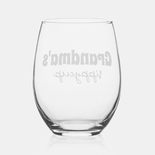 Custom Oma's Sippy Cup Wijnglas Zonder Voet (Achterkant)