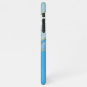 Custom Ombre Bright Azure Blauw Marmer Art Patroon iPhone Hoesje (Linkerkant)