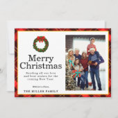 Custom One Foto Kerst Feestdagenkaart (Voorkant)