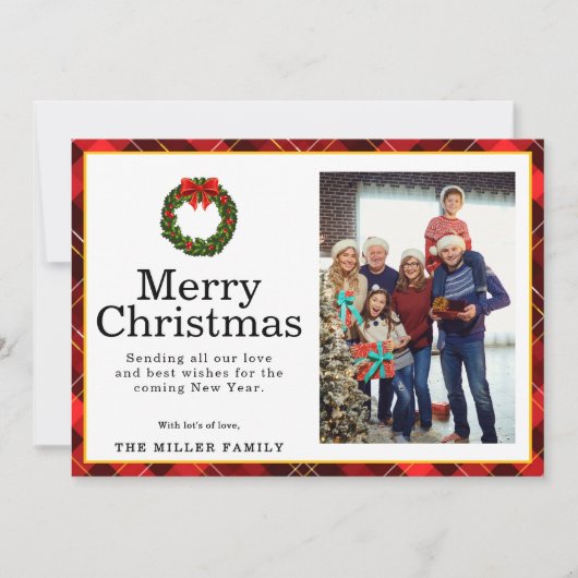 Custom One Foto Kerst Feestdagenkaart (Voorkant)