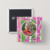 Custom One in een Melon Verjaardag Button (Voorkant /achterkant)