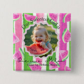 Custom One in een Melon Verjaardag Button (Voorkant)