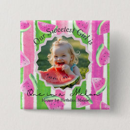 Custom One in een Melon Verjaardag Button