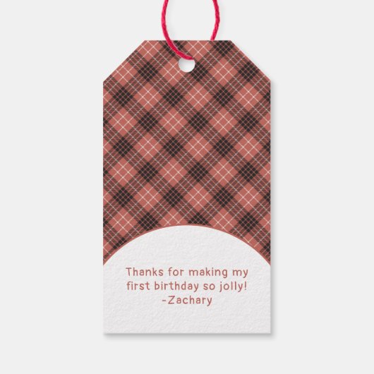 Custom One Jolly Goose December First Birthday Cadeaulabel (Achterkant)