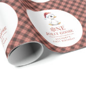 Custom One Jolly Goose December First Birthday Cadeaupapier (Rol Hoek)