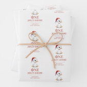 Custom One Jolly Goose December First Birthday Inpakpapier Vel (In situ)