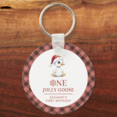 Custom One Jolly Goose December First Birthday Sleutelhanger (Voorkant)