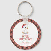 Custom One Jolly Goose December First Birthday Sleutelhanger (Achterkant)