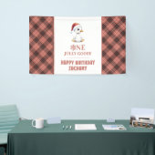 Custom One Jolly Goose December First Birthday Spandoek (Beurs)
