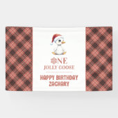 Custom One Jolly Goose December First Birthday Spandoek (Horizontaal)
