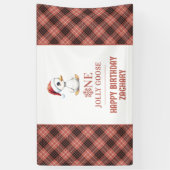 Custom One Jolly Goose December First Birthday Spandoek (Verticaal)