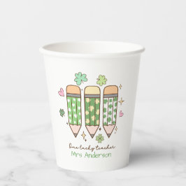 Custom One Lucky Teacher School Party Papieren Bekers