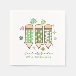 Custom One Lucky Teacher School Party Servet