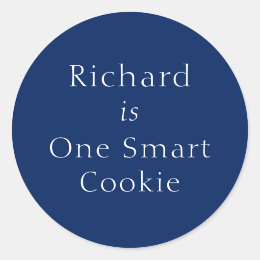 Custom One Smart Cookie Blue Ronde Sticker (Voorkant)