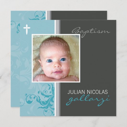 CUSTOM ONTWERP:: Suzana Doopsel Uitnodigen - posh  Kaart (Voorkant / Achterkant)