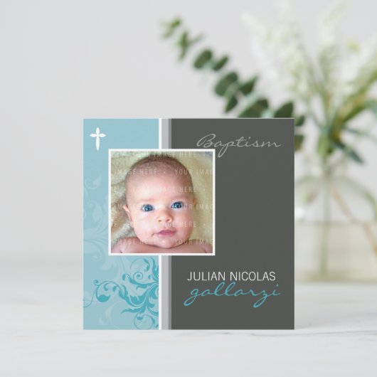 CUSTOM ONTWERP:: Suzana Doopsel Uitnodigen - posh Kaart (Staand voorkant)