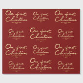 Custom Onze eerste kerst als Mr & Mrs Christmas Cadeaupapier (Vlak)