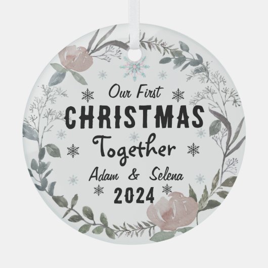 Custom Onze Eerste Kerst Ornament (Voorkant)