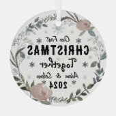 Custom Onze Eerste Kerst Ornament (Achterkant)