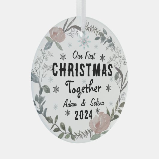 Custom Onze Eerste Kerst Ornament (Voorkant Rechts)