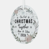 Custom Onze Eerste Kerst Ornament (Voorkant links)