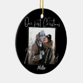Custom | Onze eerste Kerstmis als de heer & mevrou Keramisch Ornament (Rechts)