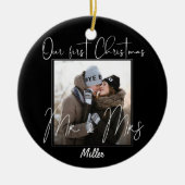 Custom | Onze eerste Kerstmis als de heer & mevrou Keramisch Ornament (Voorkant)