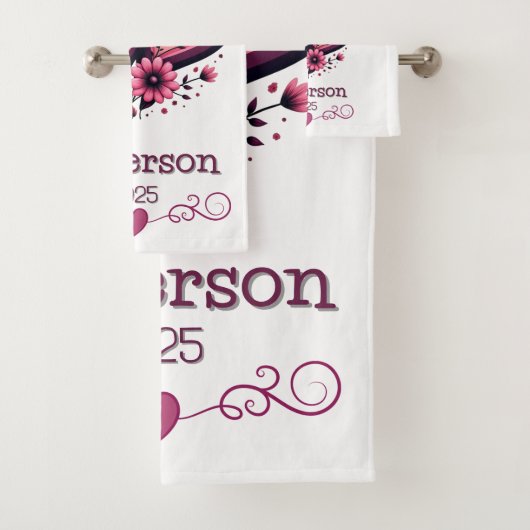 Custom Onze eerste Valentijnsdag Mr & Mrs. Bad Handdoek (Insitu)