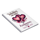 Custom Onze eerste Valentijnsdag Mr & Mrs. Notitieboek (Rechterzijde)