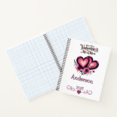 Custom Onze eerste Valentijnsdag Mr & Mrs. Notitieboek (Binnen)