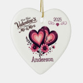 Custom Onze eerste Valentijnsdag Mr & Mrs Ornament (Rechts)