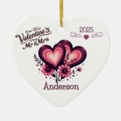 Custom Onze eerste Valentijnsdag Mr & Mrs Ornament (Voorkant)