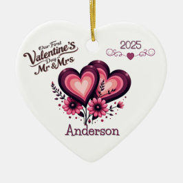 Custom Onze eerste Valentijnsdag Mr & Mrs Ornament