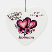 Custom Onze eerste Valentijnsdag Mr & Mrs Ornament (Achterkant)