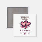 Custom Onze eerste Valentijnsdag Mr & Mrs T Shirt Magneet (Voorkant / Achterkant)