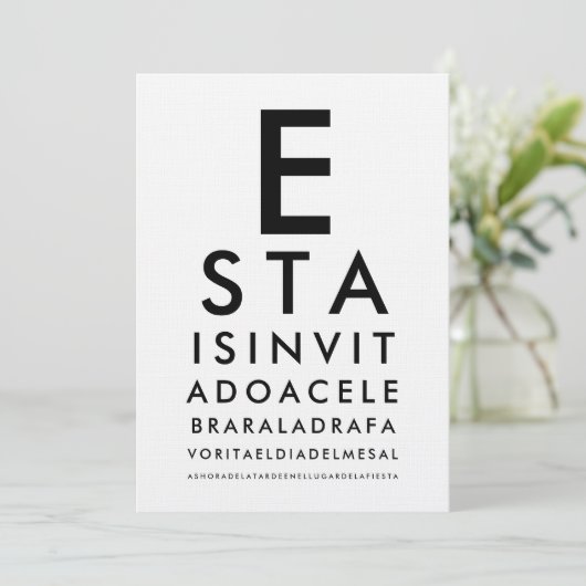 Custom Ophthalmology Optometry Eye Chart Kaart (Staand voorkant)