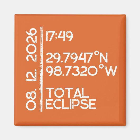 Custom Orange 2026 Solar Eclipse Magneet (Voorkant)