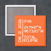 Custom Orange 2026 Solar Eclipse Magneet